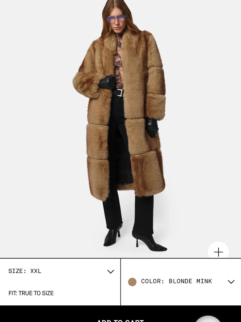 Apparis Blonde Mink Faux-Fur Long Coat